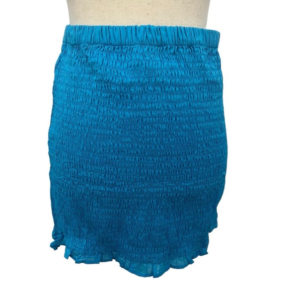 Faithfull the Brand Esti stretch mini skirt turquoise blue NWT - Picture 7 of 15